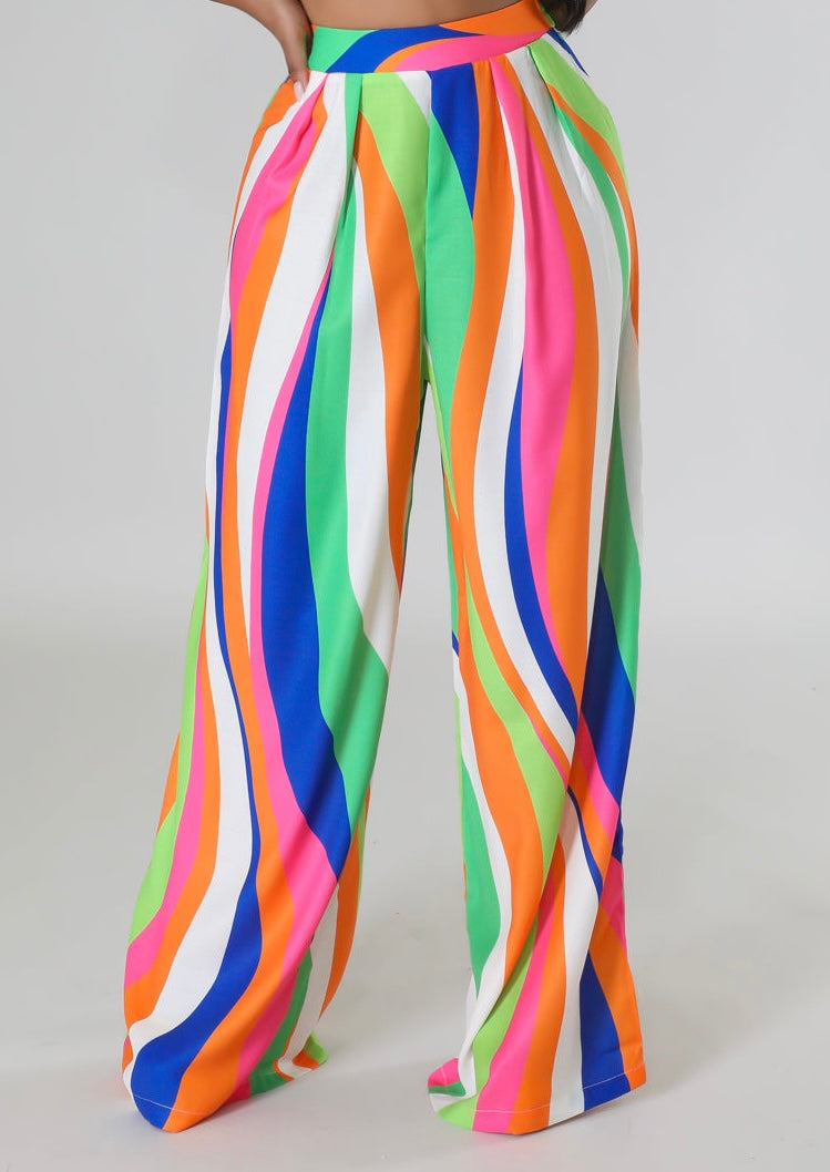 Color Wave Palazzo Pants