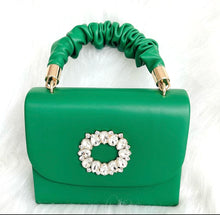 Load image into Gallery viewer, Scrunch Handle Clutch w/ Rhinestone
