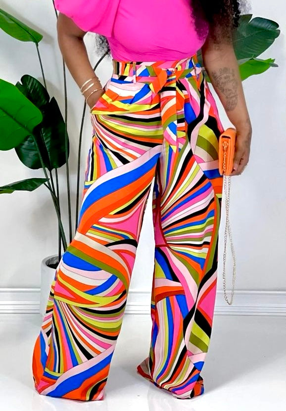 Colorful Abstract Palazzo Pants