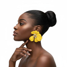 Load image into Gallery viewer, Vibrant Hibiscus - Statement Earrings
