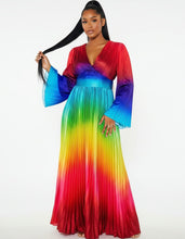Load image into Gallery viewer, Over The Top - Rainbow Pleated Dress

