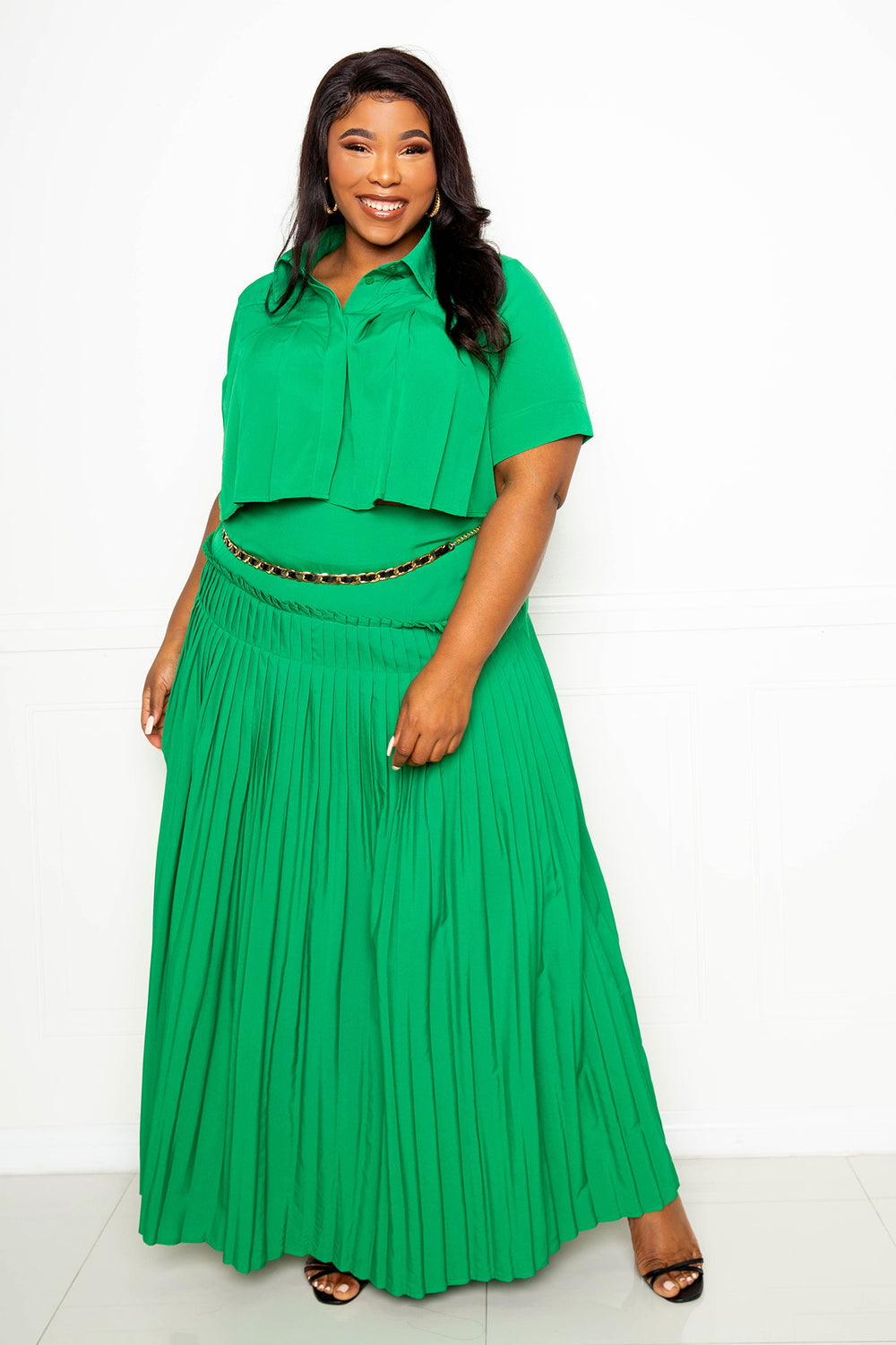 Always on Ready - Plus Pleated Skirt Set