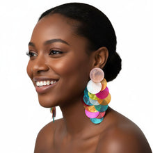 Load image into Gallery viewer, Layered Shells - Statement Earrings

