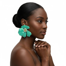 Load image into Gallery viewer, Vibrant Hibiscus - Statement Earrings
