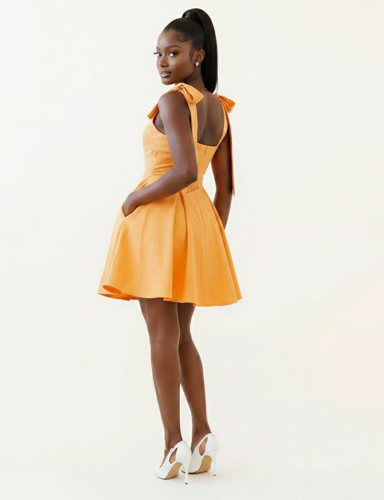 black dress with orange heels black dress and brown heels Juliet JT896 Fitted Short Slit Mini Cocktail Dress