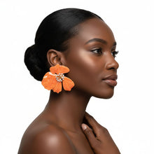 Load image into Gallery viewer, Vibrant Hibiscus - Statement Earrings
