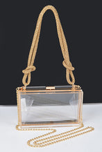 Load image into Gallery viewer, Acrylic Clear Clutch w/ Rhinestone Handle
