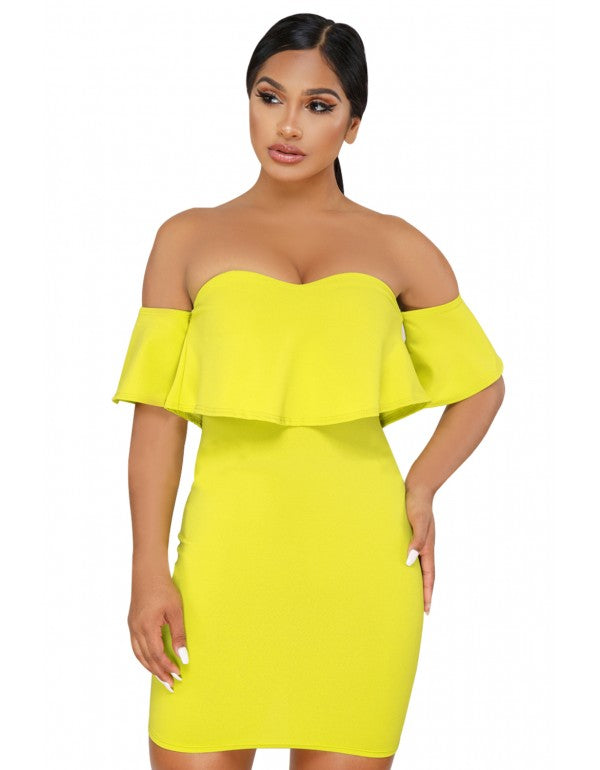 Yellow Off Shoulder Dress