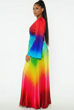 Load image into Gallery viewer, Over The Top - Rainbow Pleated Dress

