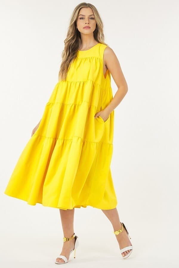 Brighter Days - Sleeveless Tier Dress