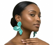 Load image into Gallery viewer, Marble Leaf - Statement Earrings
