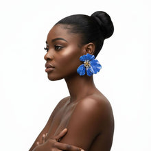 Load image into Gallery viewer, Vibrant Hibiscus - Statement Earrings
