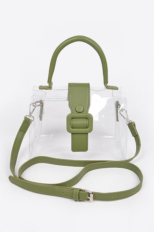 Transparent Clutch Bag w/ Crossbody Strap