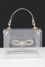 Load image into Gallery viewer, Rhinestone Bow - Transparent Clutch
