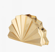 Load image into Gallery viewer, Pleated Fab Fan Metallic Clutch
