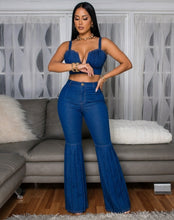 Load image into Gallery viewer, She's That Girl - Denim Pleated Set
