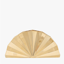 Load image into Gallery viewer, Pleated Fab Fan Metallic Clutch

