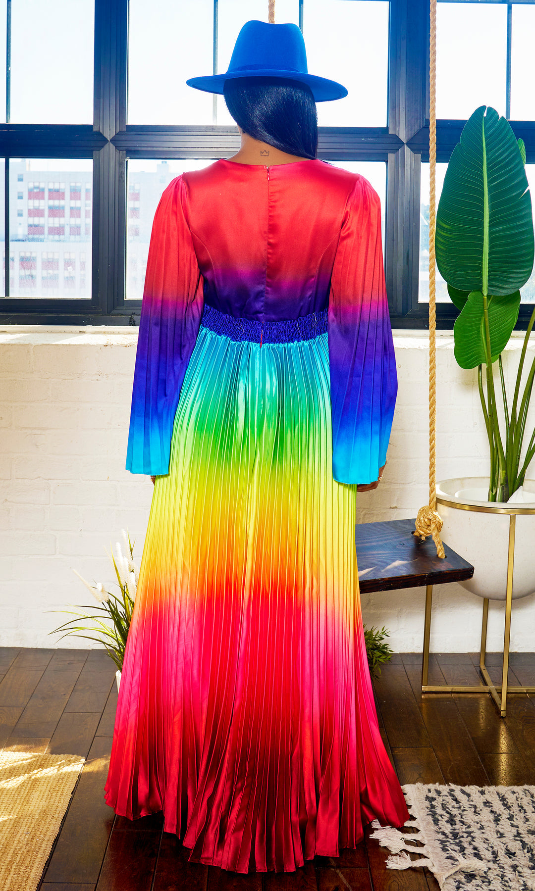 knee length dresses for ladies Rainbow Maxi Dress – Allyson Mari main image 1