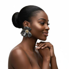Load image into Gallery viewer, Vibrant Hibiscus - Statement Earrings
