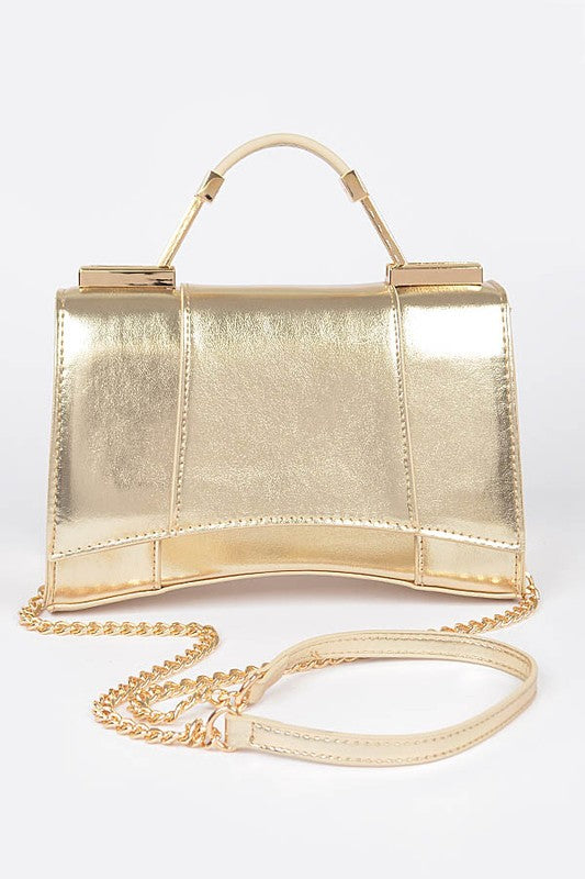 Metallic Clutch Bag w/ Chain