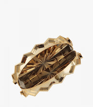 Load image into Gallery viewer, Pleated Fab Fan Metallic Clutch
