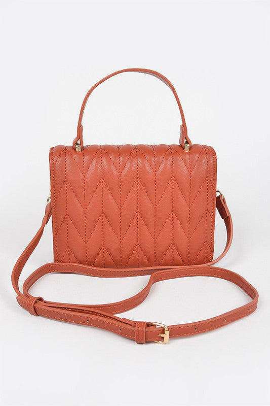 Chestnut Quilted Clutch