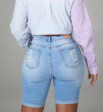 Load image into Gallery viewer, Distressed Bermuda Denim Shorts
