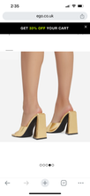 Load image into Gallery viewer, Gold Peep Toe Mules
