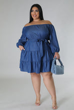 Load image into Gallery viewer, Ps, I Love Denim - Plus Off-Shoulder Dress
