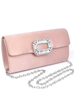 Load image into Gallery viewer, Satin Rhinestone Evening Clutch
