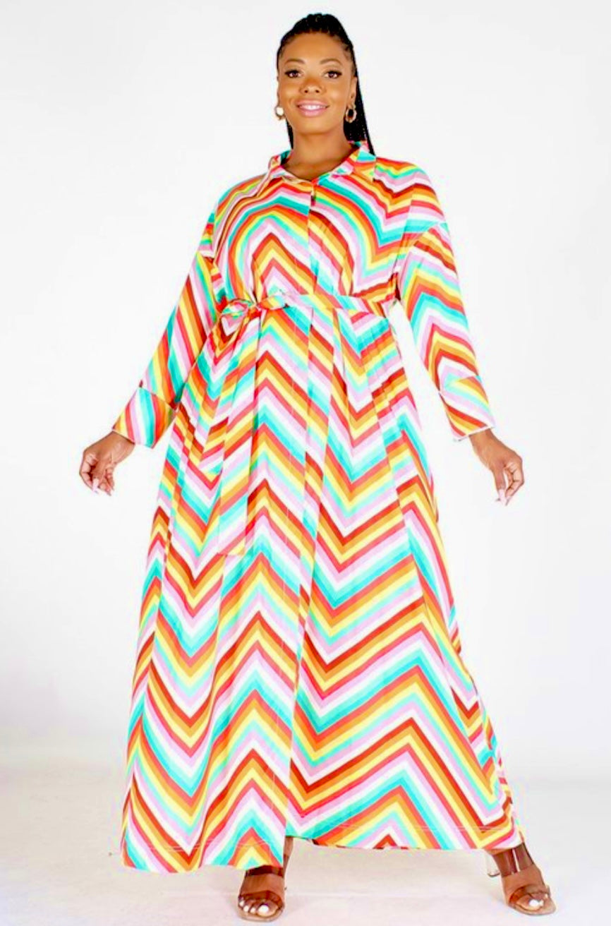 plus size chevron maxi dress Fourever Funky Plus Size Chevron Abstract Multi Print Womens Maxi Dress U.s.a