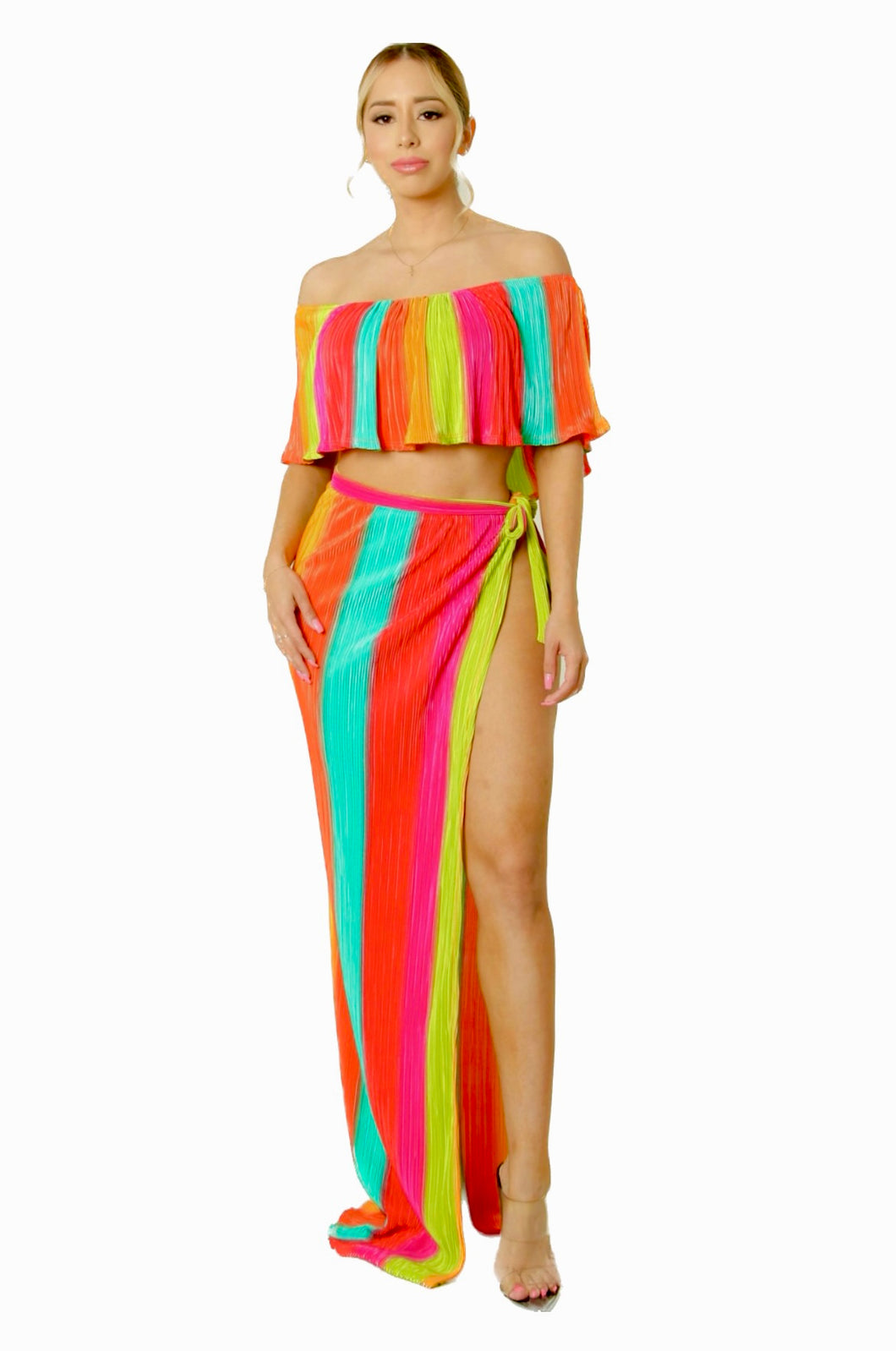 Exciting Rainbow - Pleated Set