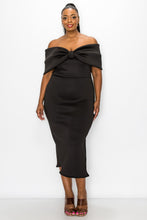 Load image into Gallery viewer, Off-shoulder Bow Dress - Black
