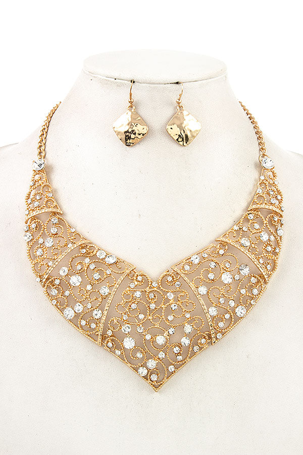 Gold Rhinestone Necklace