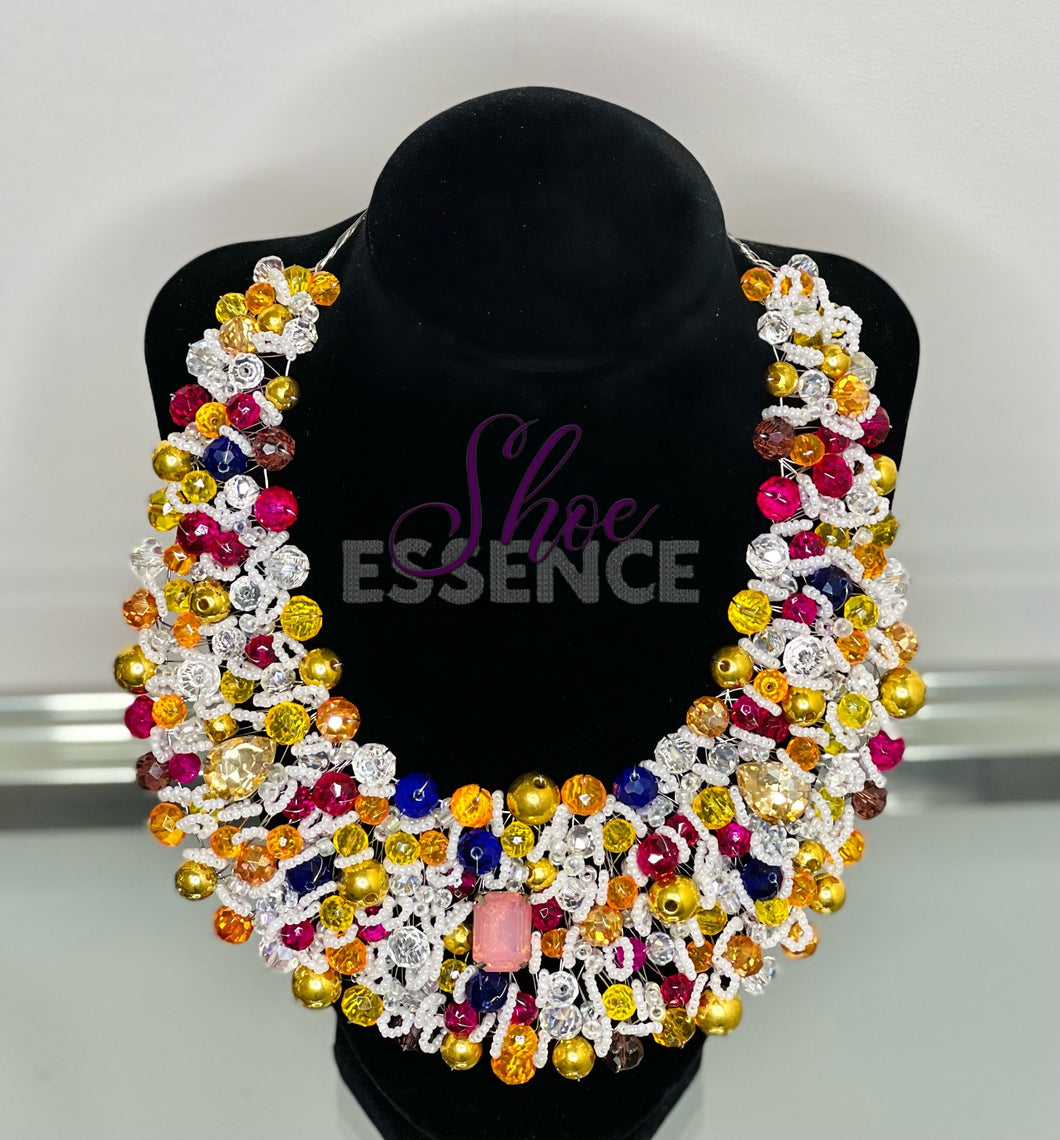 Lady Luxe Necklace (White/Multi)