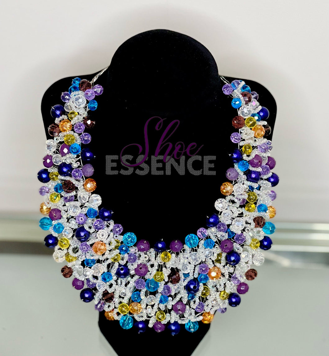 Lady Luxe Necklace (Navy/Purple)