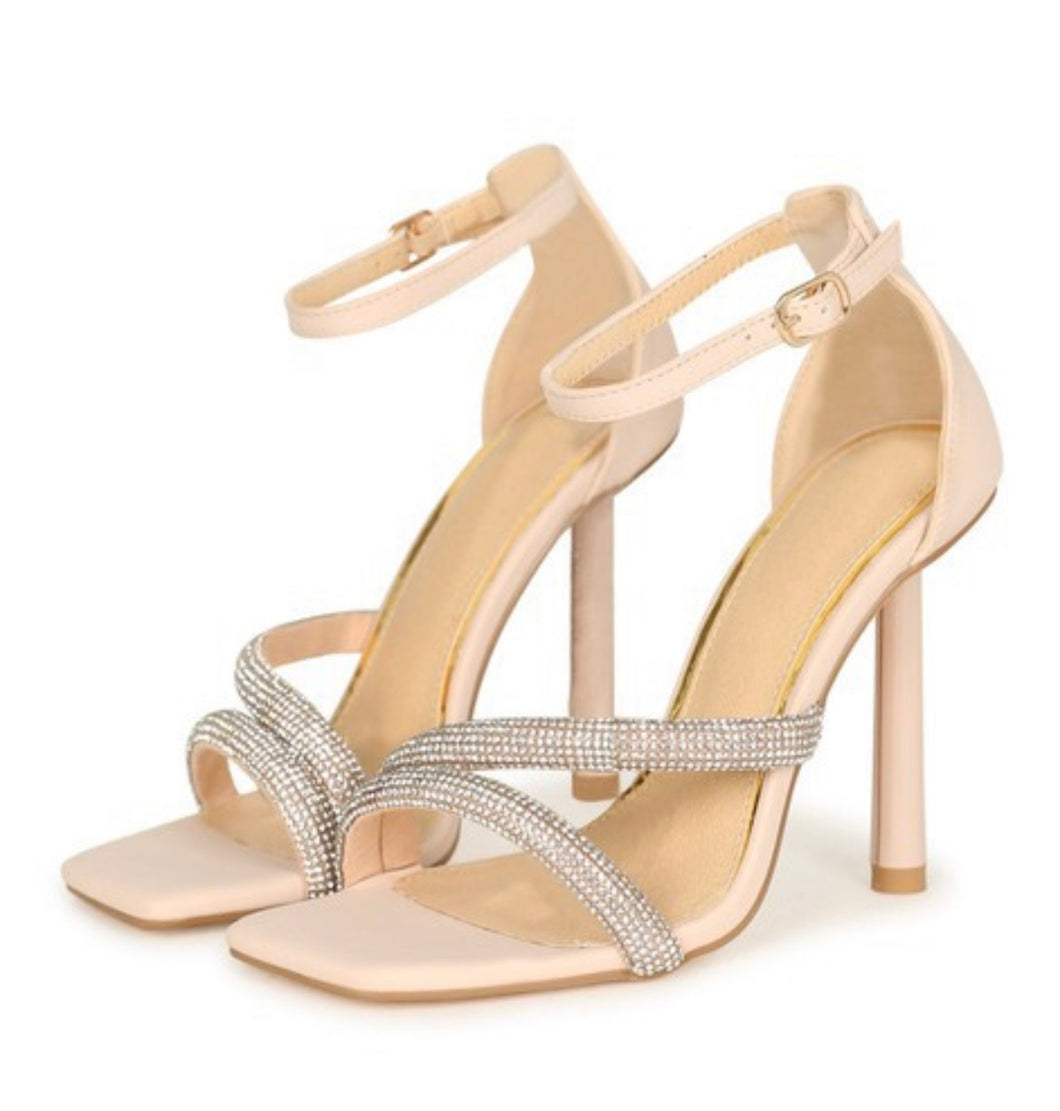 Nude - Rhinestone Heels