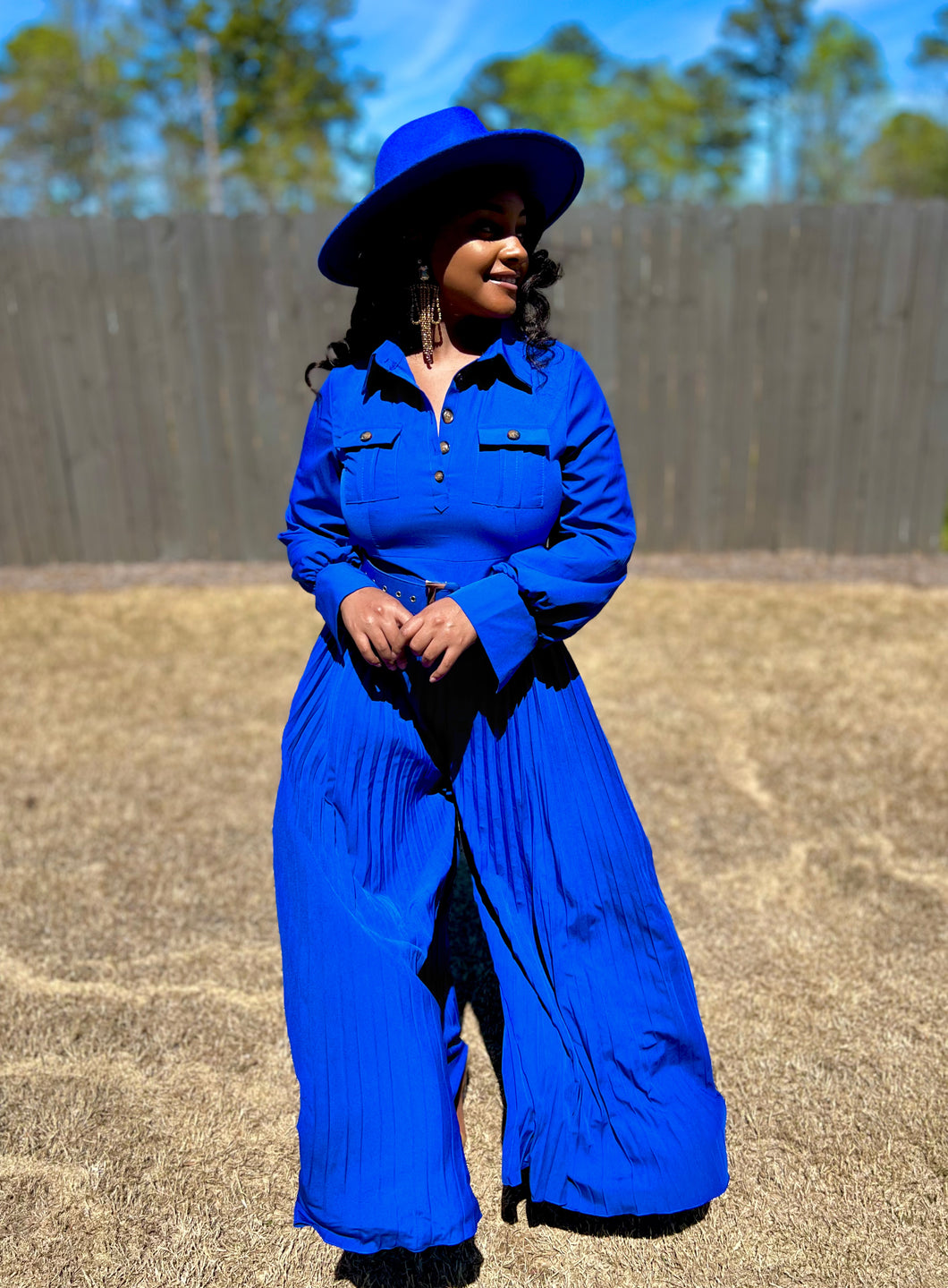 Hello, Blue! - Pleated Jumpsuit