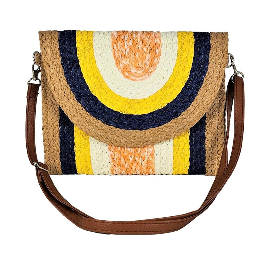 Multi Color Straw Clutch