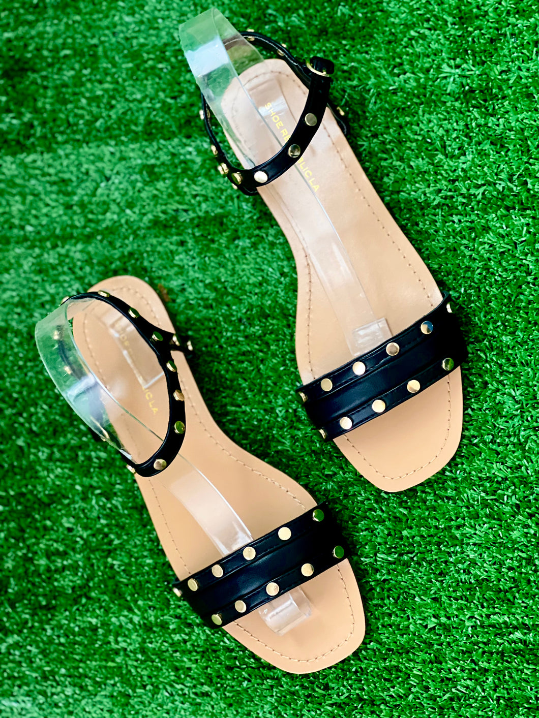 Black Studded Sandals