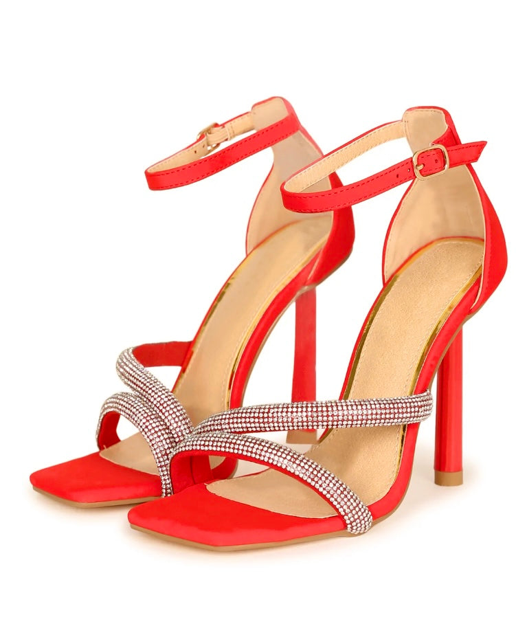 Red - Rhinestone Heels